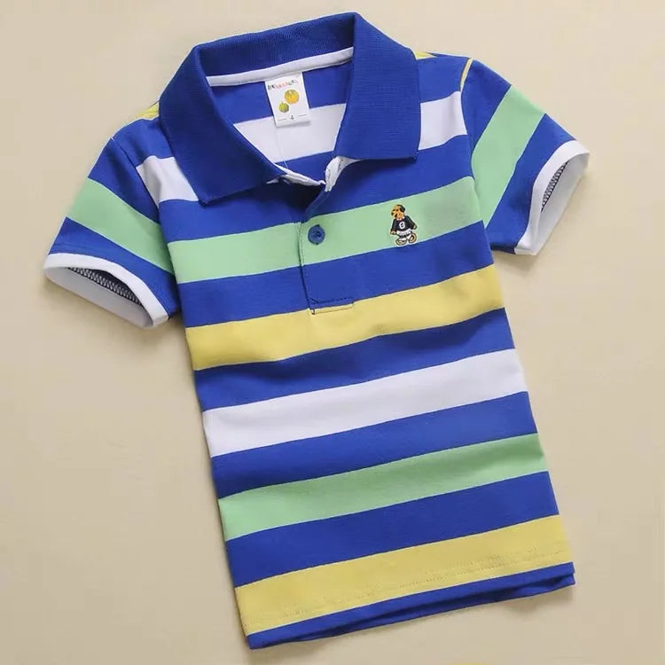 boys shirt shirt Children's wear boy's short sleeve T-shirt pure cotton summer children's T-shirt lapel sleeve Boys