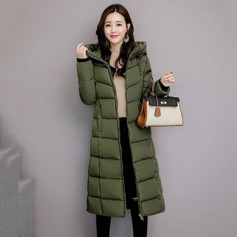 2025 Women's Winter Coats Long Section Warm Down Basic Jacket Coat Fashion Slim Outwear Female Korean Large Size Jackets M-6XL