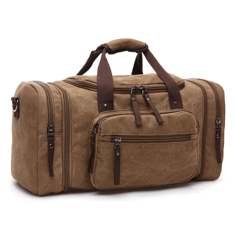 Travel Handbag for Men Hand Luggage Bags Canvas Travel Duffle Bag Weekend Shoulder Bagpack Multifunctional Lightweight Handbags