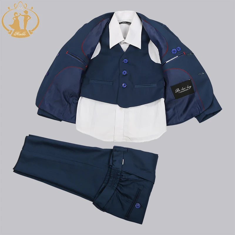 Boys Formal Suit Three Pieces Hot Sale Classical Kids Winter Wear Flat Single Breasted Baby Boy Clothes Formal Boys
