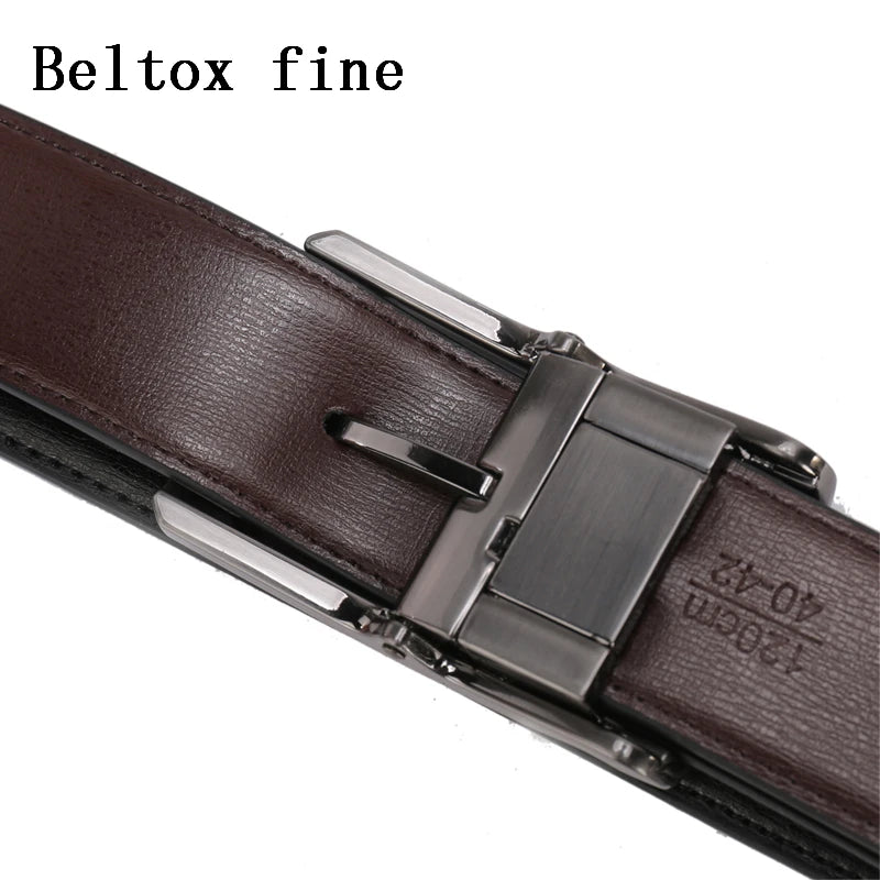 1Pcs Men's Genuine Leather Reversible Belt Rotated Buckle Two In One Big And Tall