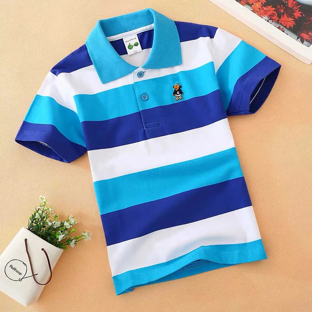 boys shirt shirt Children's wear boy's short sleeve T-shirt pure cotton summer children's T-shirt lapel sleeve Boys