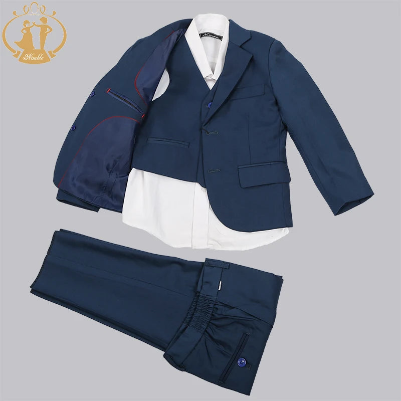 Boys Formal Suit Three Pieces Hot Sale Classical Kids Winter Wear Flat Single Breasted Baby Boy Clothes Formal Boys