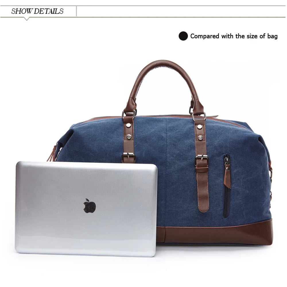 MARKROYAL Canvas Leather Men Travel Bags Carry On Luggage Bag Men Duffel Bag Handbag Travel Tote Large Weekend Bag Dropshipping