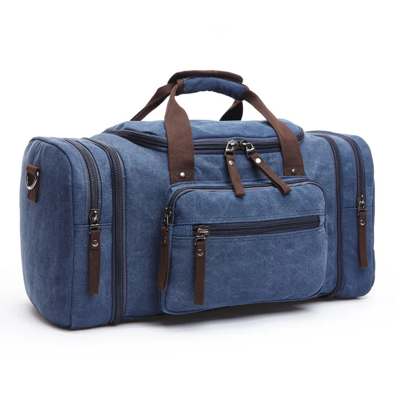 Travel Handbag for Men Hand Luggage Bags Canvas Travel Duffle Bag Weekend Shoulder Bagpack Multifunctional Lightweight Handbags