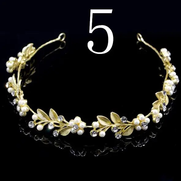 Bridal Bridesmaid Flower Girls Diamante Crystal Pearl Headband Rhinestone Wedding Prom Tiara Women Hair Accessories