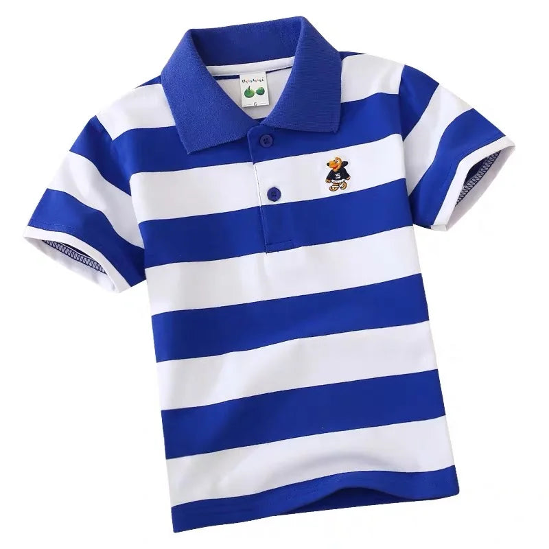 boys shirt shirt Children's wear boy's short sleeve T-shirt pure cotton summer children's T-shirt lapel sleeve Boys