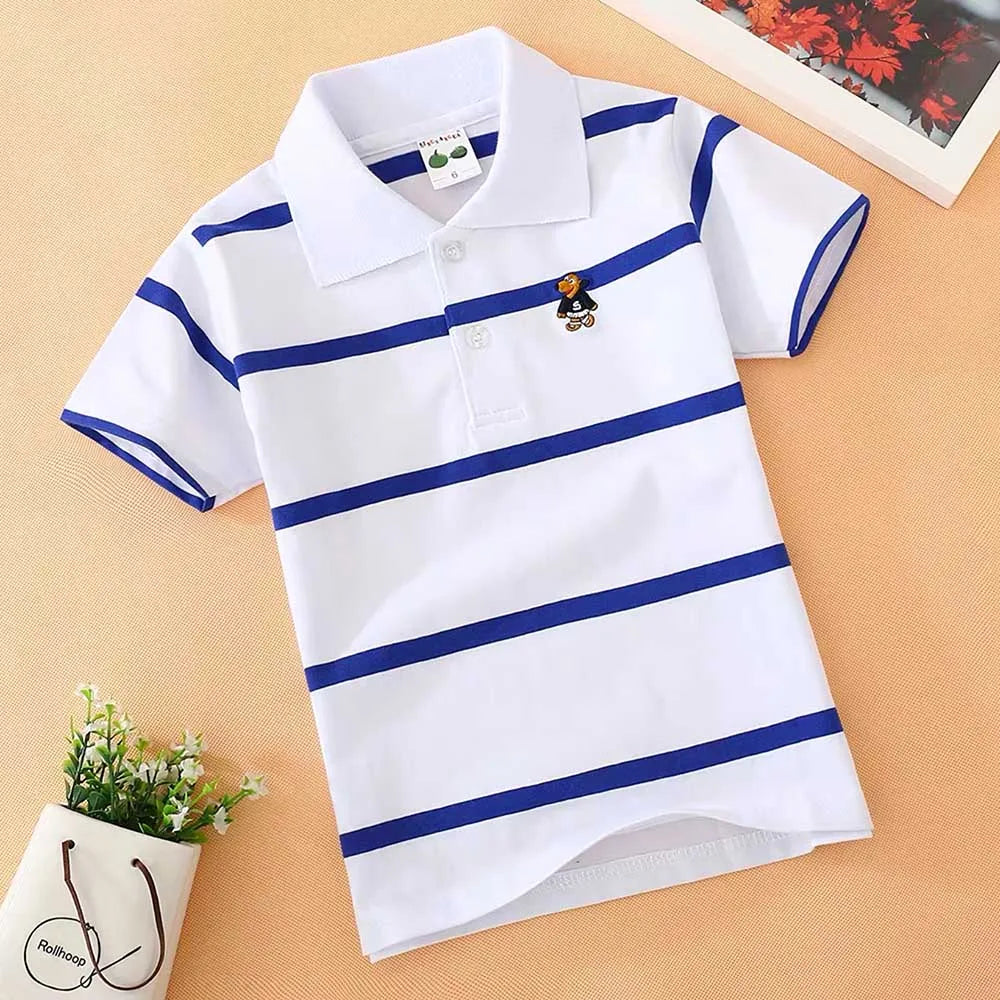 boys shirt shirt Children's wear boy's short sleeve T-shirt pure cotton summer children's T-shirt lapel sleeve Boys