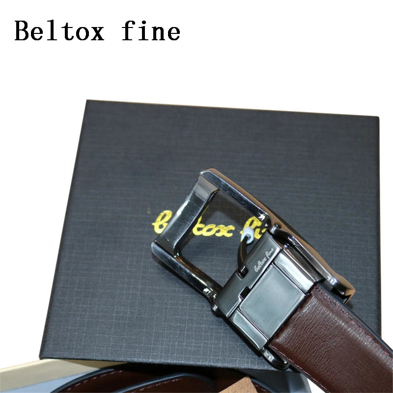 1Pcs Men's Genuine Leather Reversible Belt Rotated Buckle Two In One Big And Tall