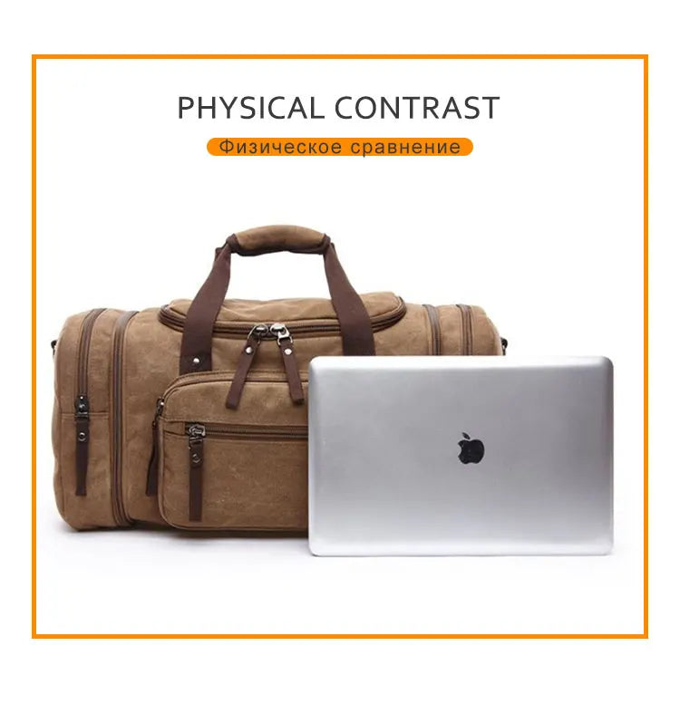 Travel Handbag for Men Hand Luggage Bags Canvas Travel Duffle Bag Weekend Shoulder Bagpack Multifunctional Lightweight Handbags