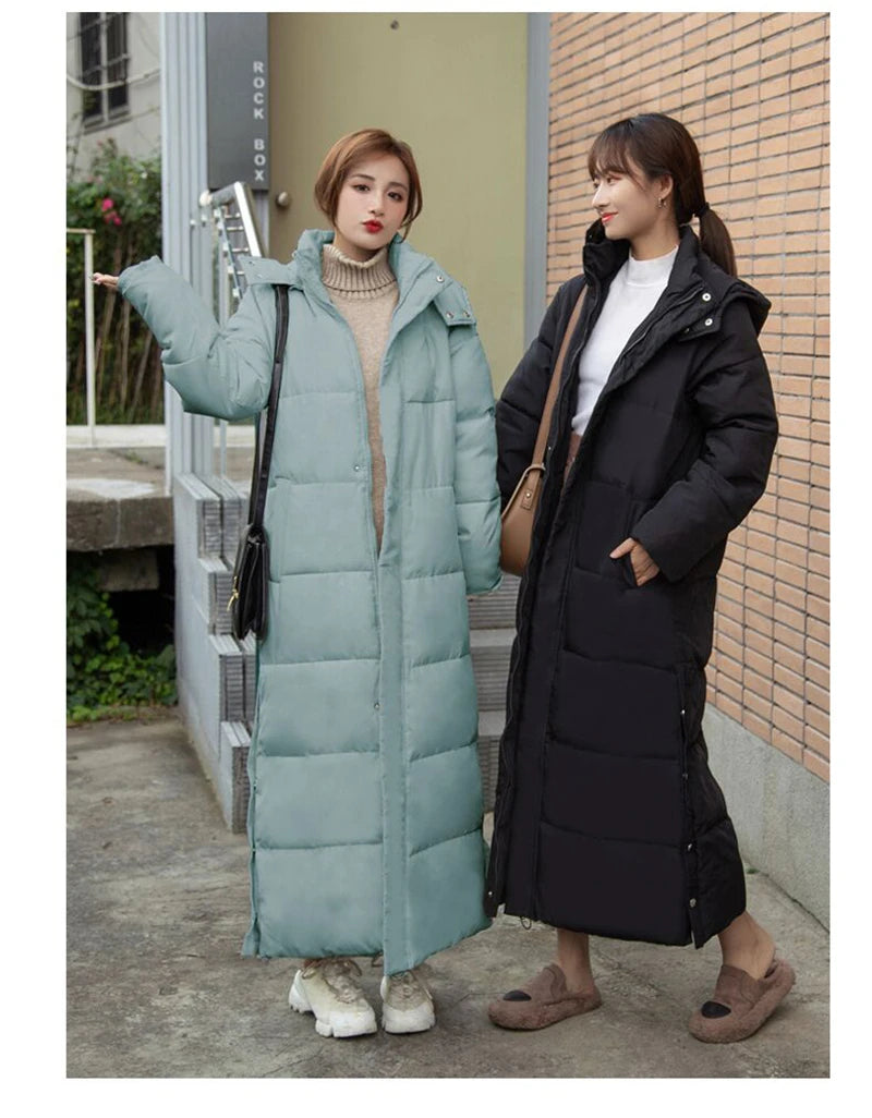 Winter Women Jackets Extra long Parkas Hooded Cotton Padded Female Coat High Quality Warm Outwear Womens Parka Winter Coats