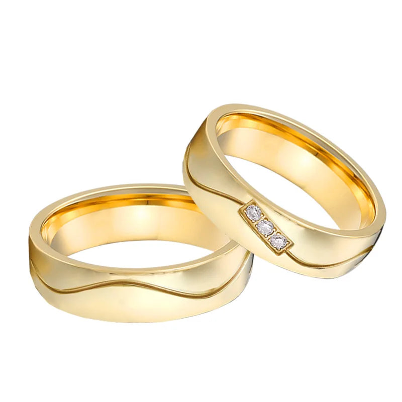 engagement wedding rings for men and women lover's alliance couples 14k rose gold plated ladies fashion jewelry finger ring