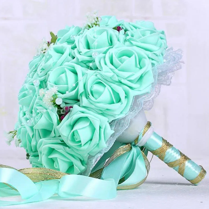 2023 Wedding Bouquets Handmade Bridal Flower Wedding Party Gifts Wedding Accessories Flowers Pears beaded with Ribbon