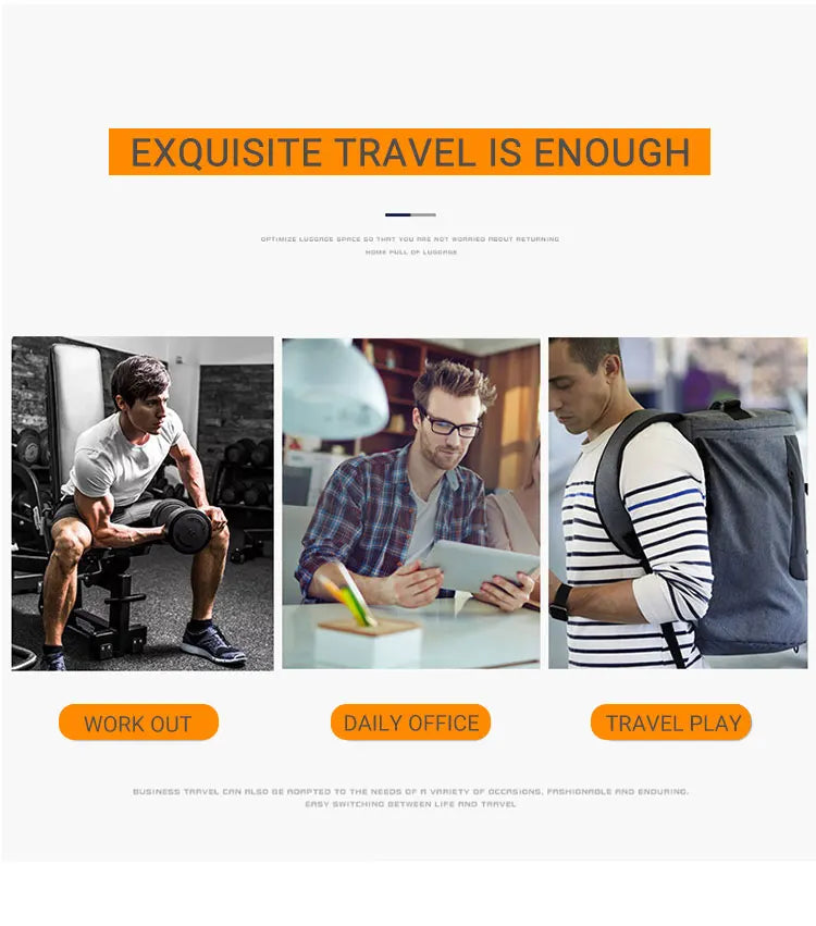 Travel Handbag for Men Hand Luggage Bags Canvas Travel Duffle Bag Weekend Shoulder Bagpack Multifunctional Lightweight Handbags