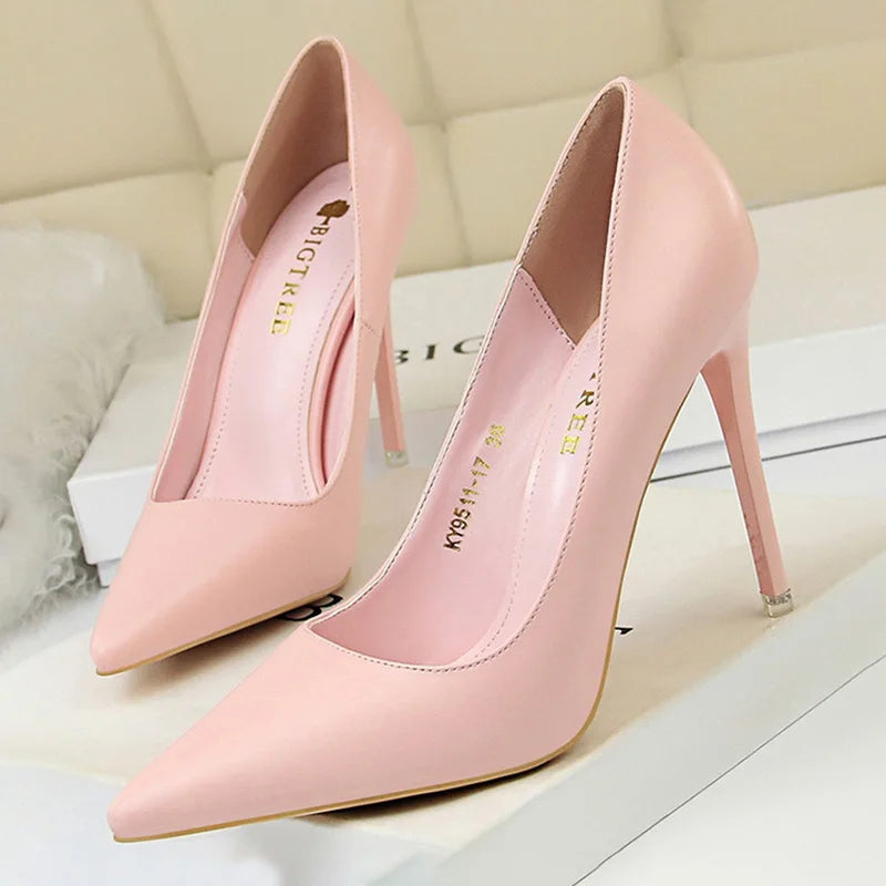 BIGTREE Shoes Women Pumps Fashion High Heels Shoes Black Pink White Shoes Women Wedding Shoes Ladies Stiletto Women Heels 2025