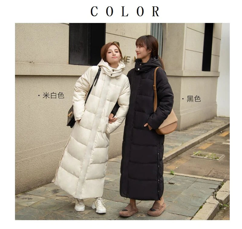Winter Women Jackets Extra long Parkas Hooded Cotton Padded Female Coat High Quality Warm Outwear Womens Parka Winter Coats