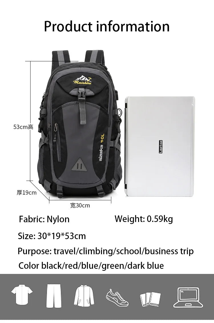 Anti-theft Mountaineering Waterproof Backpack Men Riding Sport Bags Outdoor Camping Travel Backpacks Climbing Hiking Bag For Men