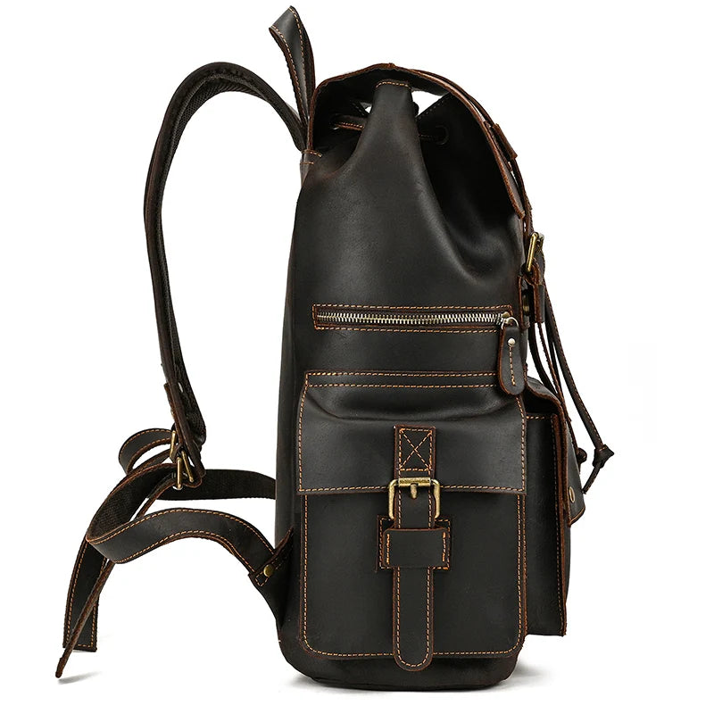 2025 New Arrivals Leather Backpack For Men Male Genuine Leather Laptop Travel Backpack 17 Inch Daypack Shoold Bag Men Male Large