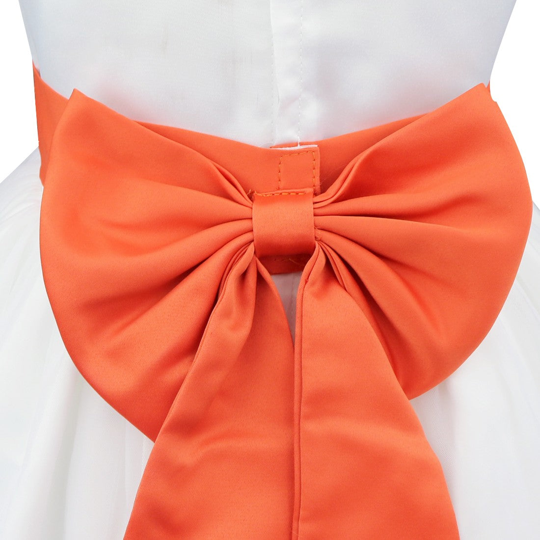 Kids Girls Wedding Pageant Dress White Bridesmaid Dresses Formal Party Princess Vestidos Cute Big Bowknot Sash Flower Girl Dress