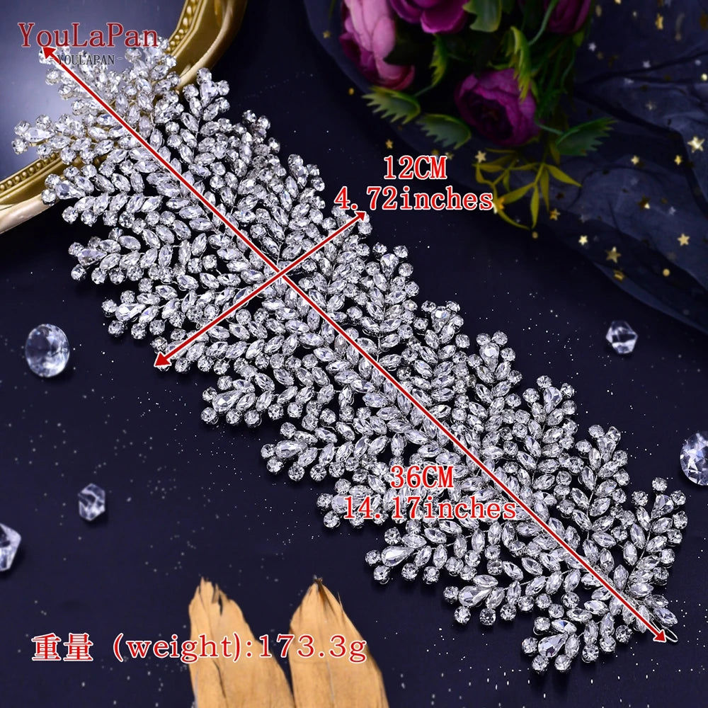 YouLaPan HP420 Wedding Accessories Bridal Headpieces Luxurious Banquet Jewelry Headdresses Bride Tiara and Crown Flower Headband