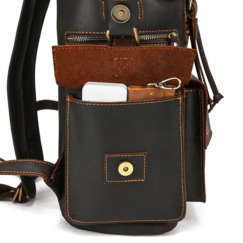 2025 New Arrivals Leather Backpack For Men Male Genuine Leather Laptop Travel Backpack 17 Inch Daypack Shoold Bag Men Male Large