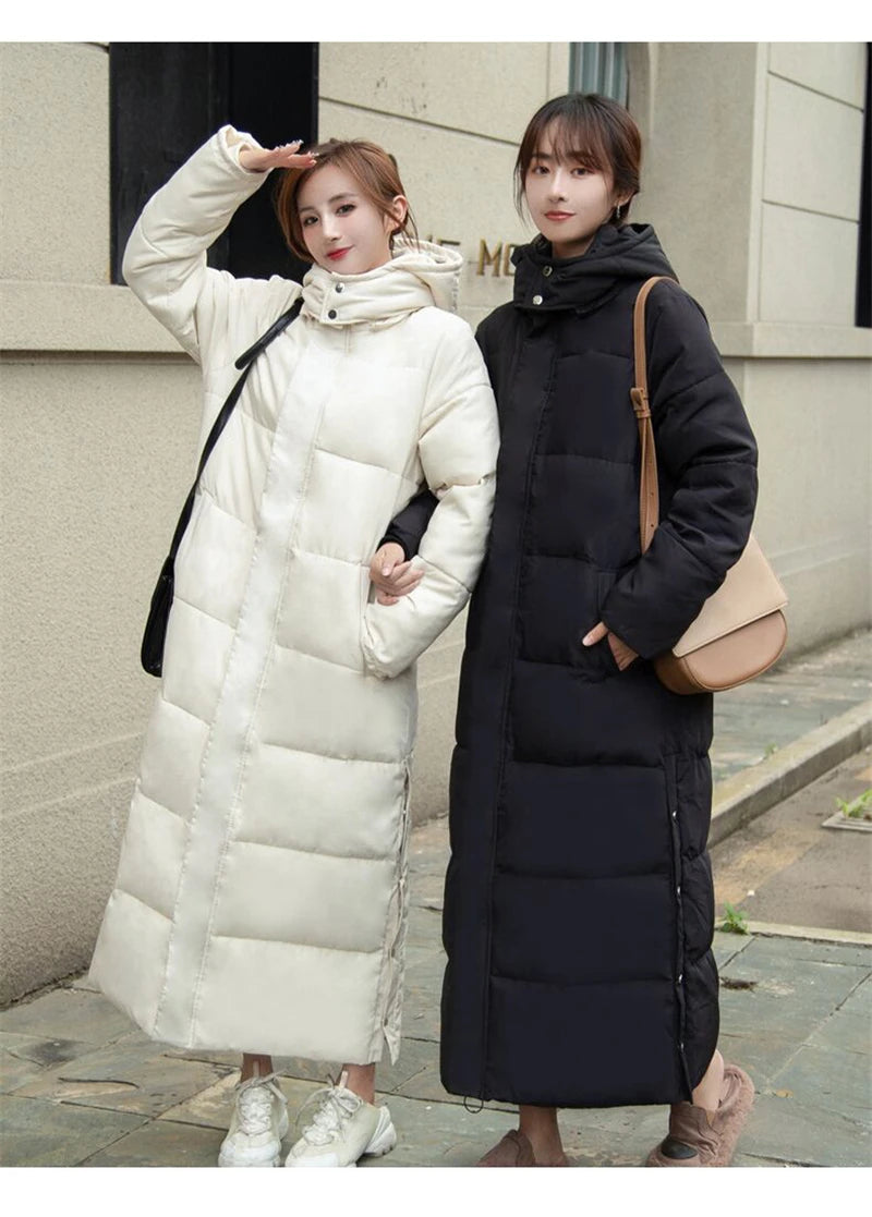 Winter Women Jackets Extra long Parkas Hooded Cotton Padded Female Coat High Quality Warm Outwear Womens Parka Winter Coats