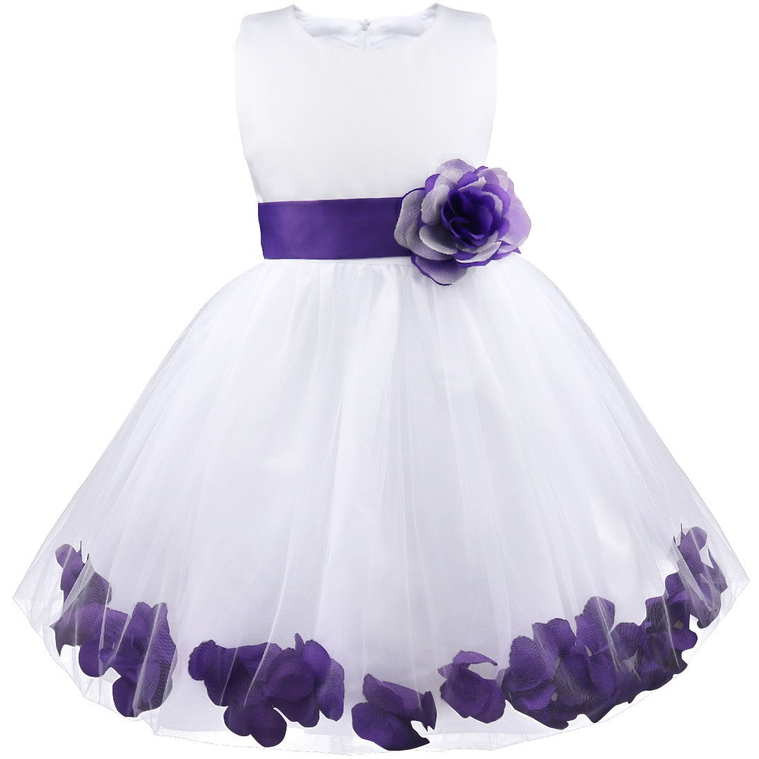 Baby Kids Girls Bowknot Flower Girl Dress Princess Birthday Party Tutu Dress Petals Wedding Pageant Bridesmaid Dresses Ball Gown