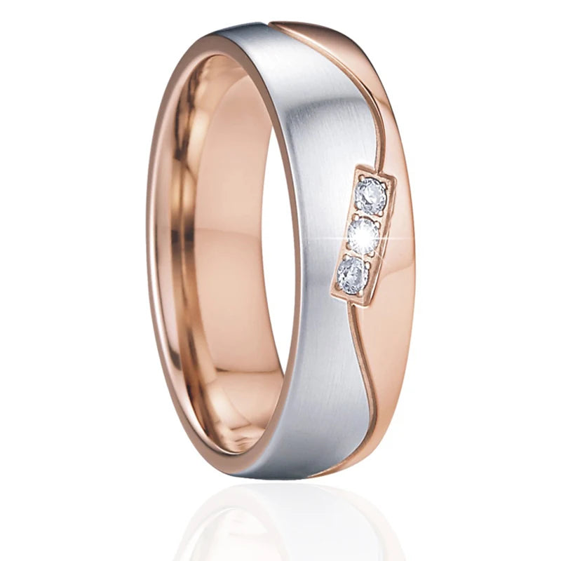 engagement wedding rings for men and women lover's alliance couples 14k rose gold plated ladies fashion jewelry finger ring