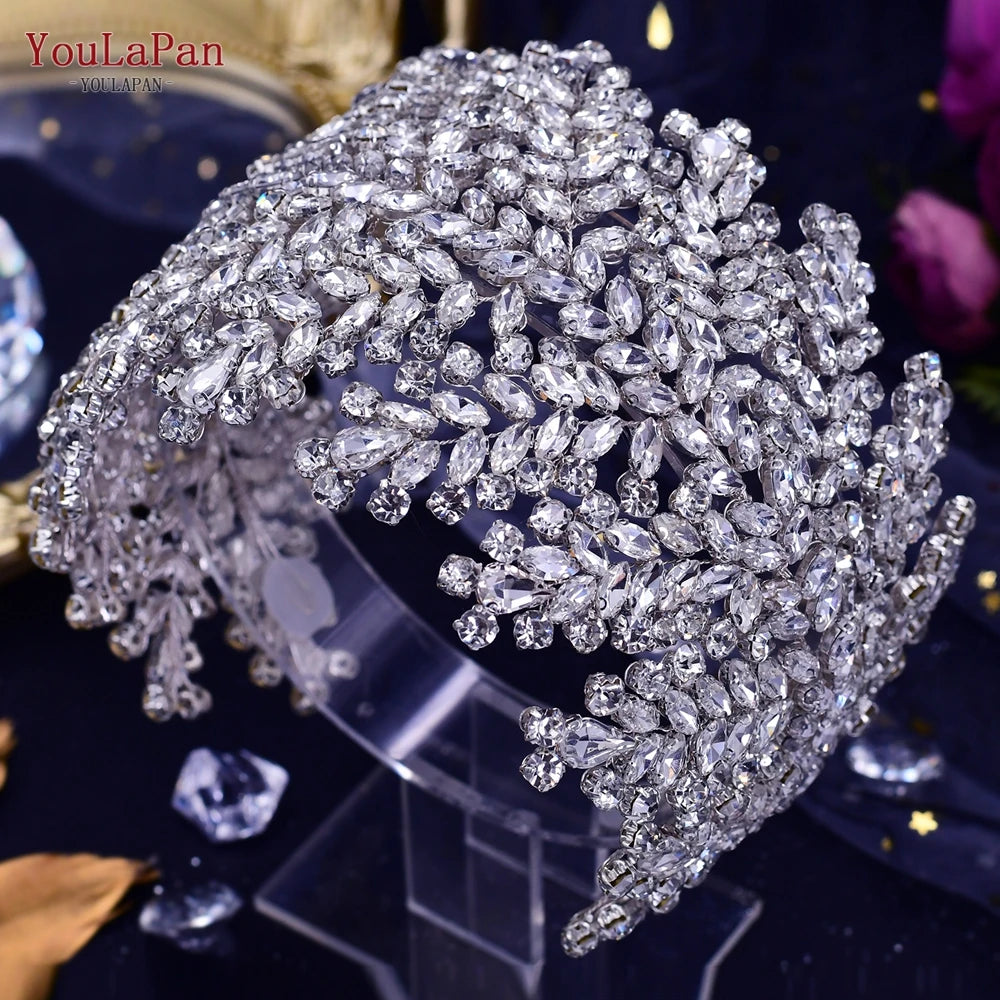 YouLaPan HP420 Wedding Accessories Bridal Headpieces Luxurious Banquet Jewelry Headdresses Bride Tiara and Crown Flower Headband