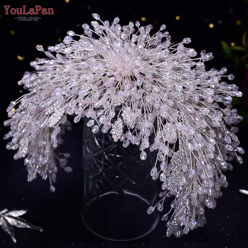 YouLaPan HP420 Wedding Accessories Bridal Headpieces Luxurious Banquet Jewelry Headdresses Bride Tiara and Crown Flower Headband