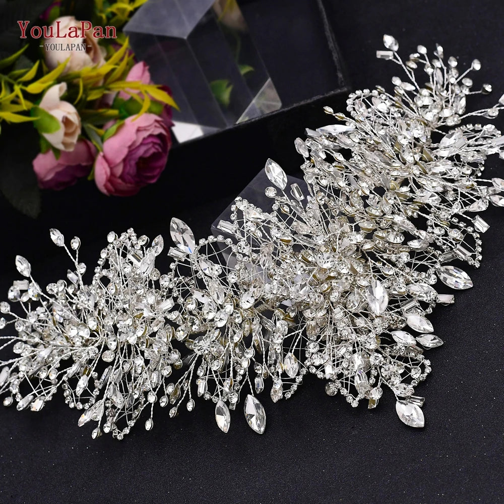 YouLaPan HP420 Wedding Accessories Bridal Headpieces Luxurious Banquet Jewelry Headdresses Bride Tiara and Crown Flower Headband