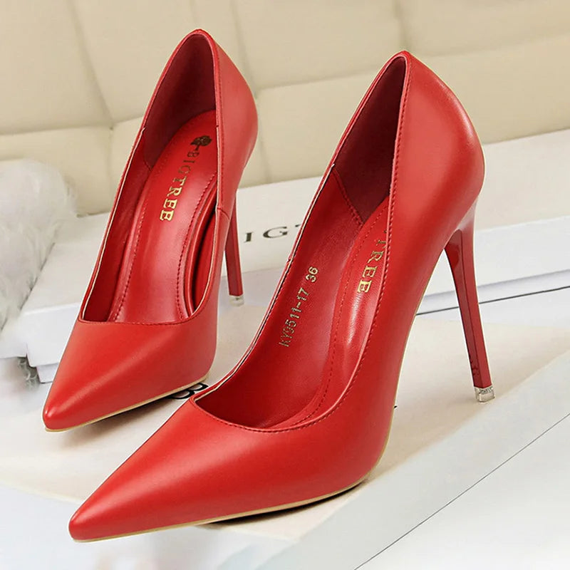 BIGTREE Shoes Women Pumps Fashion High Heels Shoes Black Pink White Shoes Women Wedding Shoes Ladies Stiletto Women Heels 2025