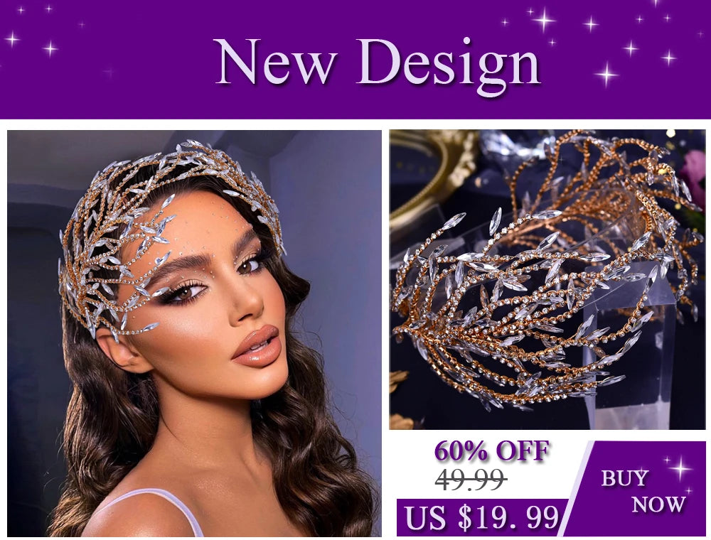 YouLaPan HP420 Wedding Accessories Bridal Headpieces Luxurious Banquet Jewelry Headdresses Bride Tiara and Crown Flower Headband