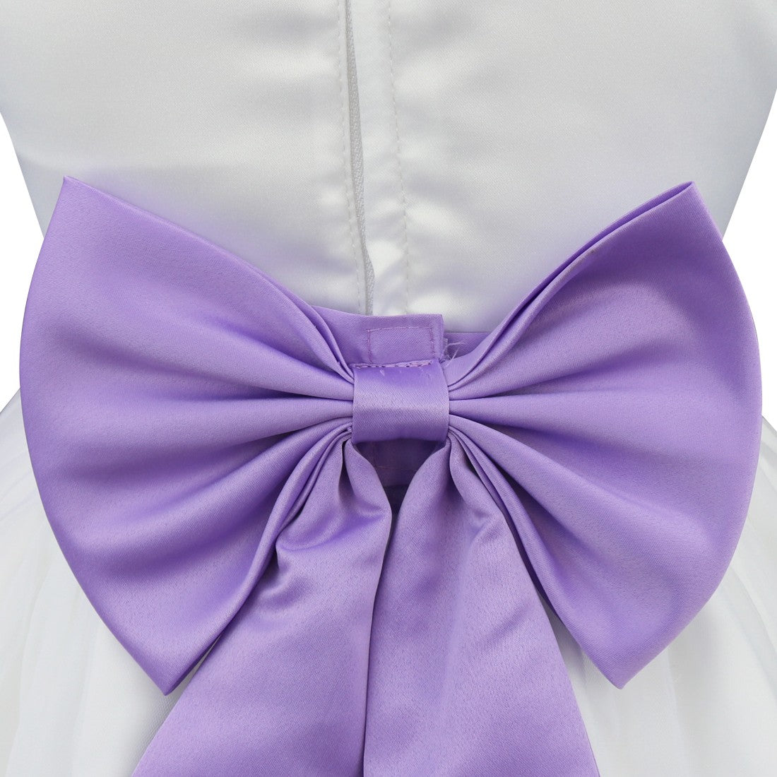 Kids Girls Wedding Pageant Dress White Bridesmaid Dresses Formal Party Princess Vestidos Cute Big Bowknot Sash Flower Girl Dress