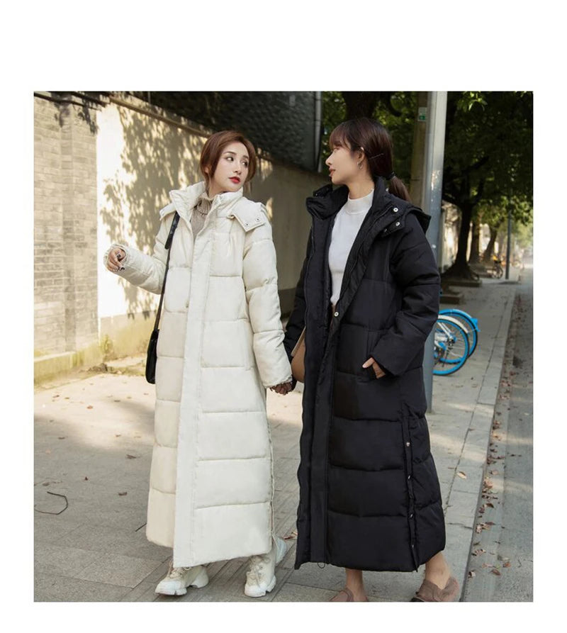 Winter Women Jackets Extra long Parkas Hooded Cotton Padded Female Coat High Quality Warm Outwear Womens Parka Winter Coats