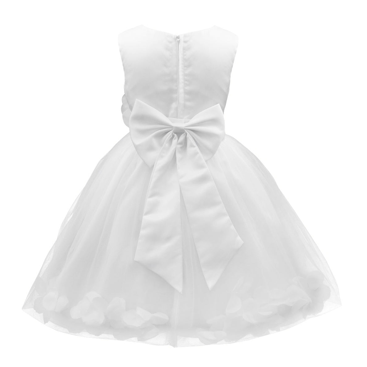 Baby Kids Girls Bowknot Flower Girl Dress Princess Birthday Party Tutu Dress Petals Wedding Pageant Bridesmaid Dresses Ball Gown