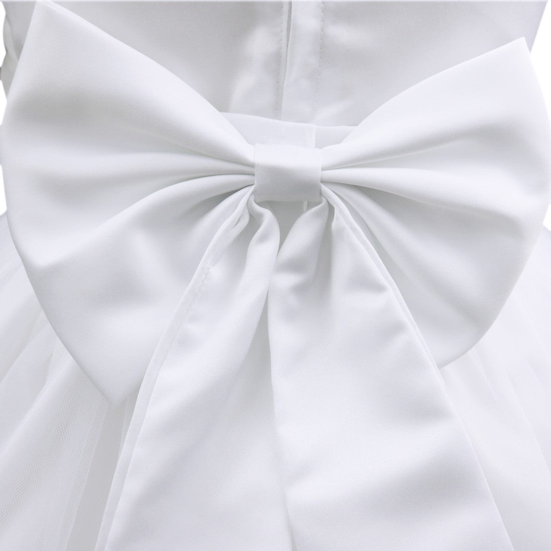 Baby Kids Girls Bowknot Flower Girl Dress Princess Birthday Party Tutu Dress Petals Wedding Pageant Bridesmaid Dresses Ball Gown