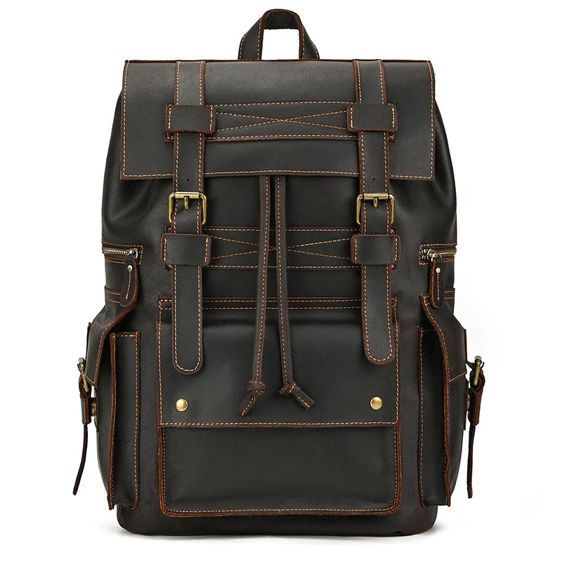 2025 New Arrivals Leather Backpack For Men Male Genuine Leather Laptop Travel Backpack 17 Inch Daypack Shoold Bag Men Male Large
