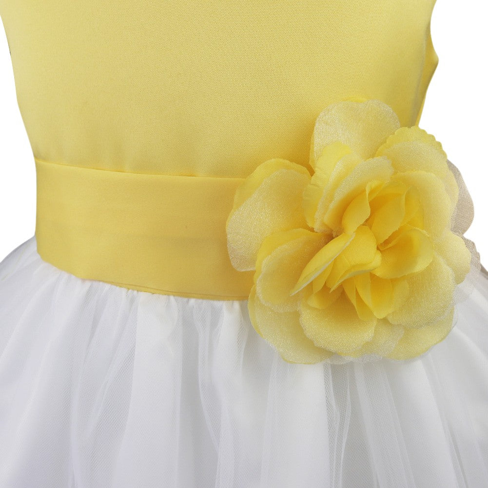 Baby Kids Girls Bowknot Flower Girl Dress Princess Birthday Party Tutu Dress Petals Wedding Pageant Bridesmaid Dresses Ball Gown
