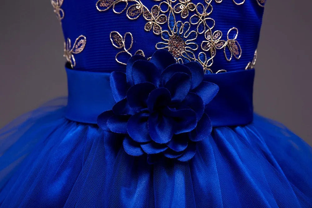 Baby Girls Princess Lace Flower Wedding Christmas Party Tutu Dress Children Kids Elegant Vestidos for 4-15Years Teenager Wear