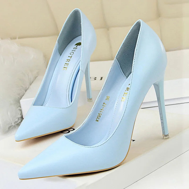 BIGTREE Shoes Women Pumps Fashion High Heels Shoes Black Pink White Shoes Women Wedding Shoes Ladies Stiletto Women Heels 2025