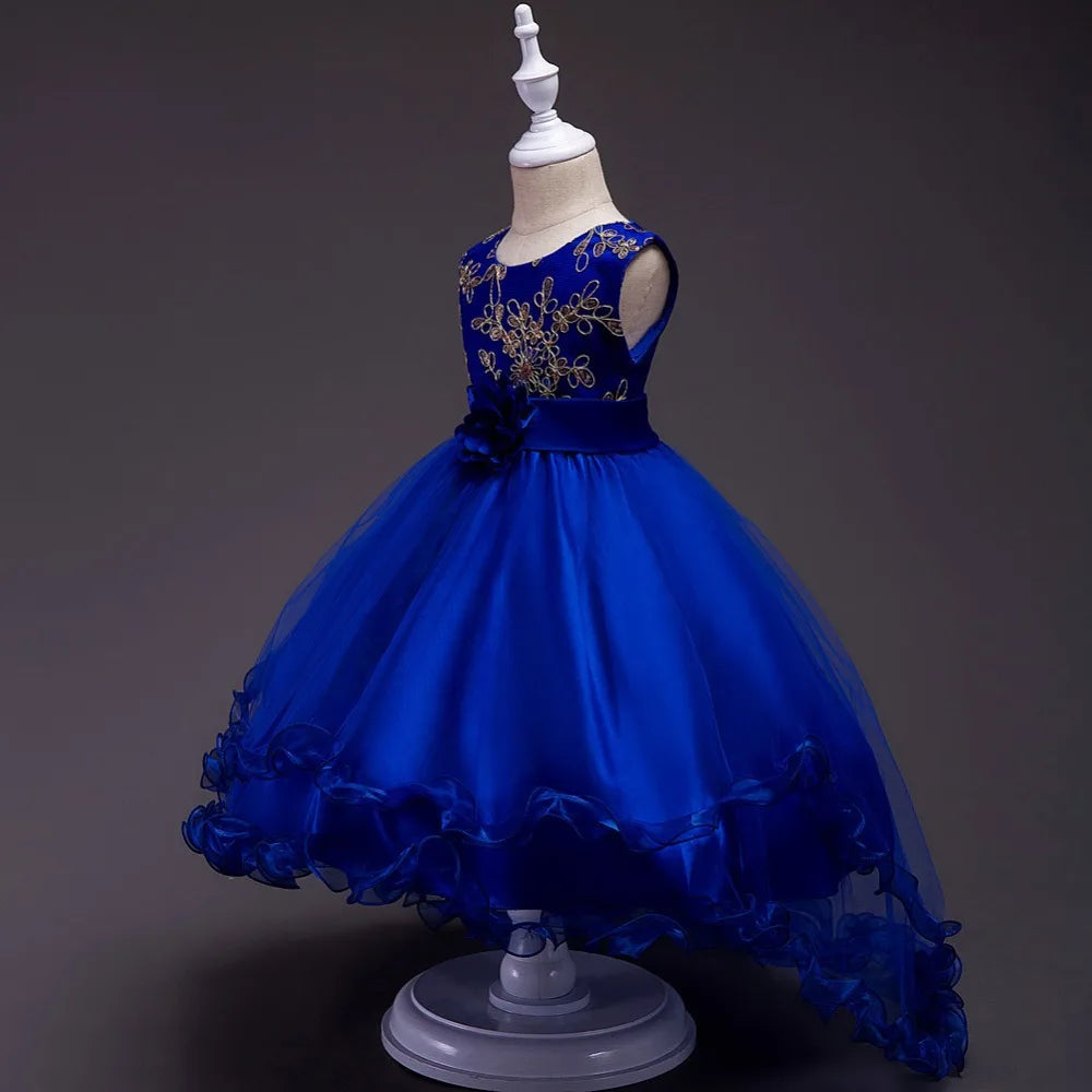 Baby Girls Princess Lace Flower Wedding Christmas Party Tutu Dress Children Kids Elegant Vestidos for 4-15Years Teenager Wear