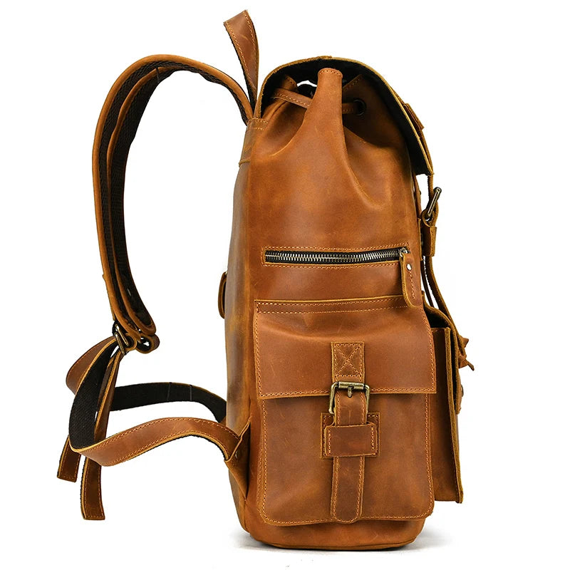 2025 New Arrivals Leather Backpack For Men Male Genuine Leather Laptop Travel Backpack 17 Inch Daypack Shoold Bag Men Male Large