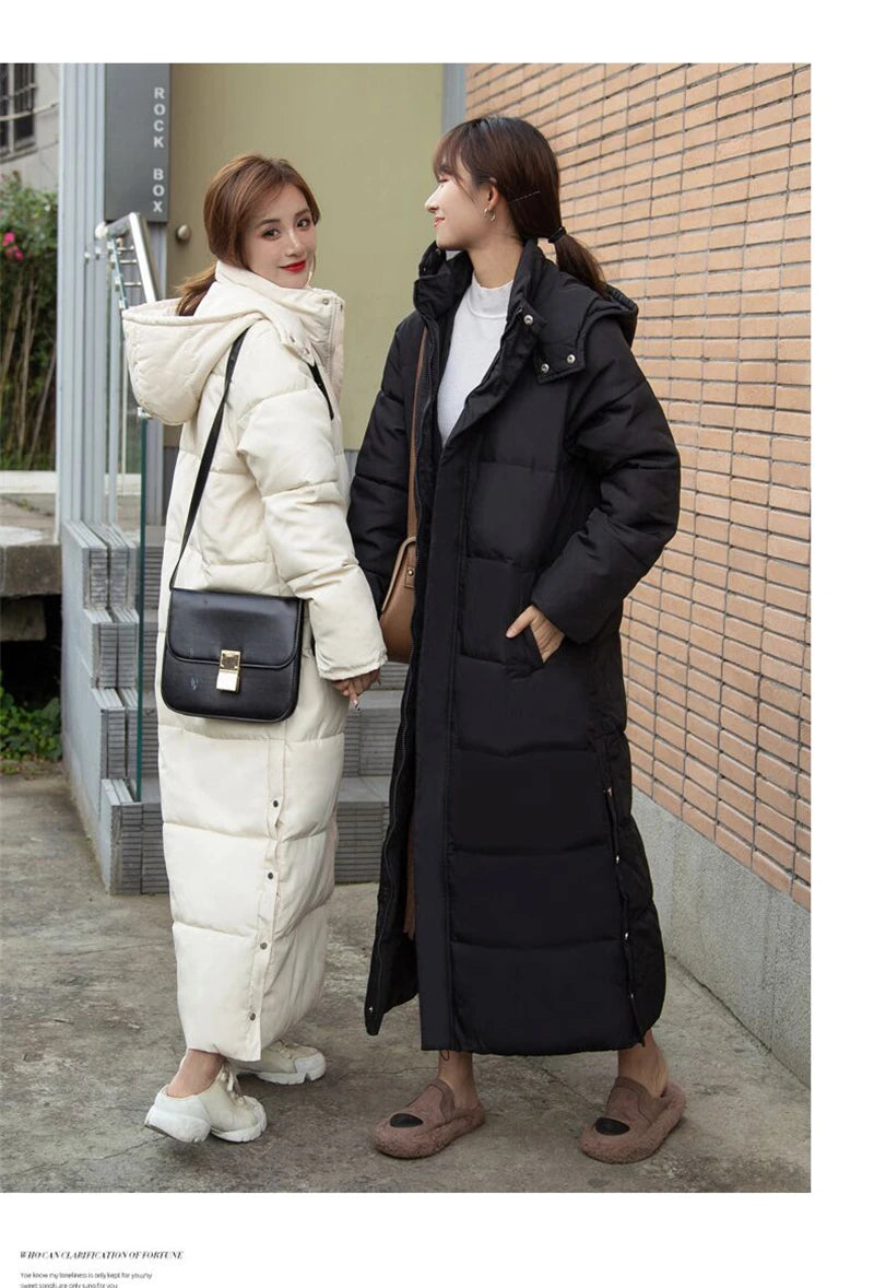 Winter Women Jackets Extra long Parkas Hooded Cotton Padded Female Coat High Quality Warm Outwear Womens Parka Winter Coats