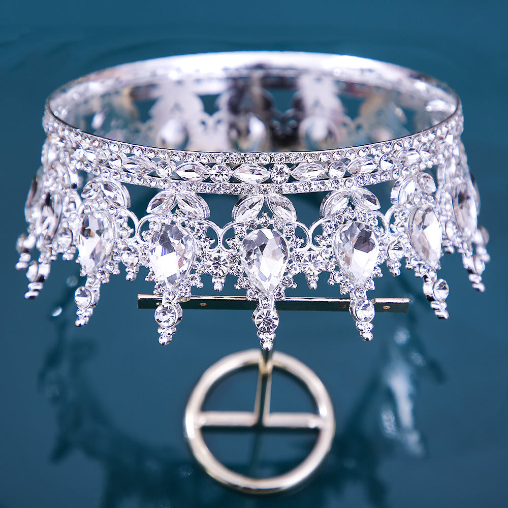 Baroque Crystal Tiaras And Crowns Rhinestone Prom Diadem Headband Crown Bridal Wedding Hair Accessories Jewelry Crown Tiara Gift