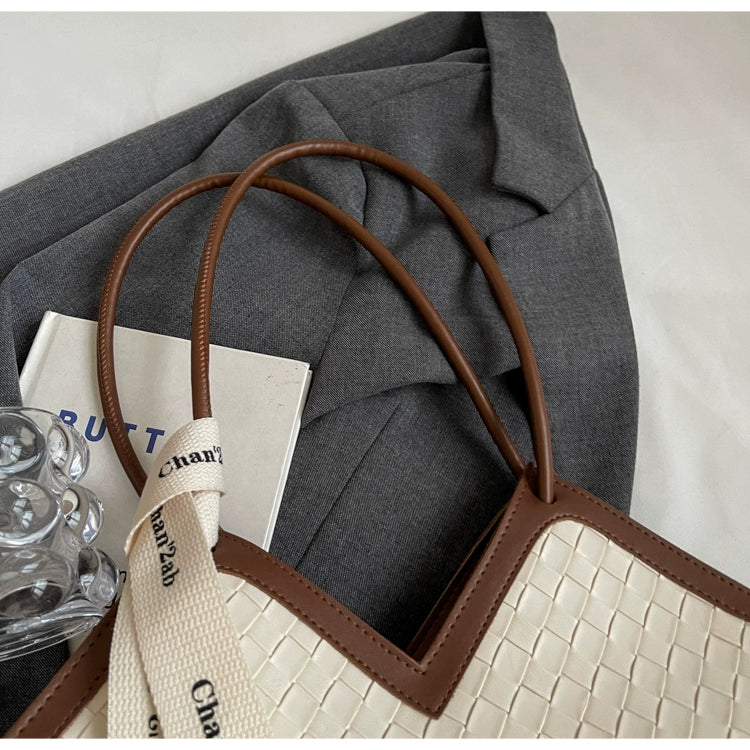 Fancy Western Style Large Capacity Bag Female 2024 New Arrival Autumn Springtide Flow Woven Shoulder Bag Commuter Tote