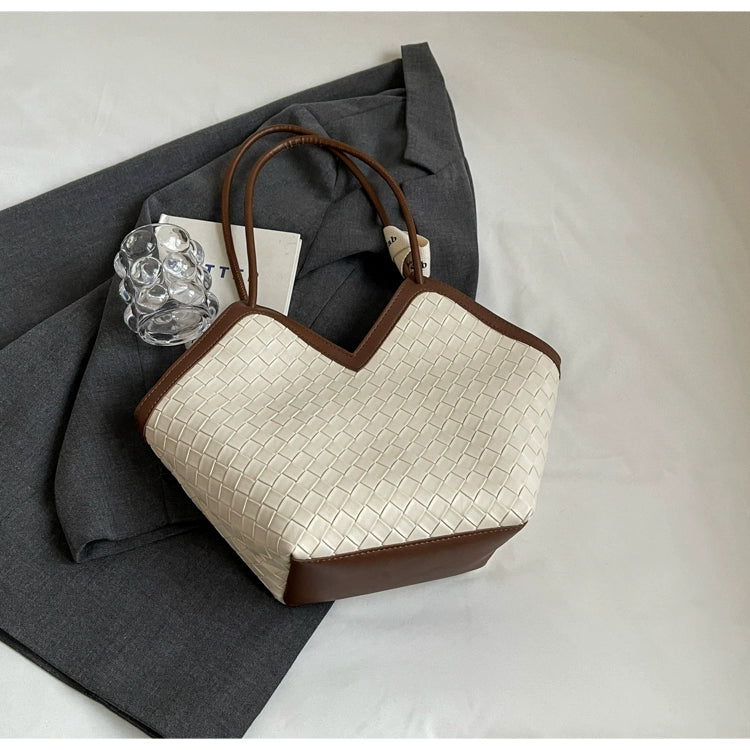 Fancy Western Style Large Capacity Bag Female 2024 New Arrival Autumn Springtide Flow Woven Shoulder Bag Commuter Tote