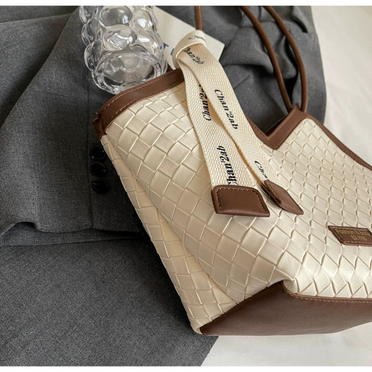 Fancy Western Style Large Capacity Bag Female 2024 New Arrival Autumn Springtide Flow Woven Shoulder Bag Commuter Tote