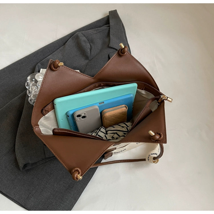 Fancy Western Style Large Capacity Bag Female 2024 New Arrival Autumn Springtide Flow Woven Shoulder Bag Commuter Tote
