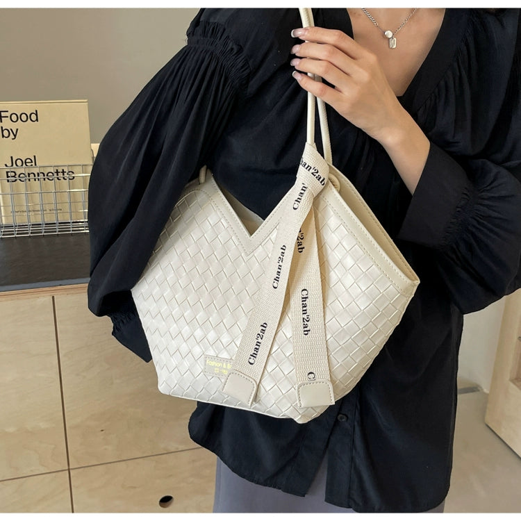 Fancy Western Style Large Capacity Bag Female 2024 New Arrival Autumn Springtide Flow Woven Shoulder Bag Commuter Tote
